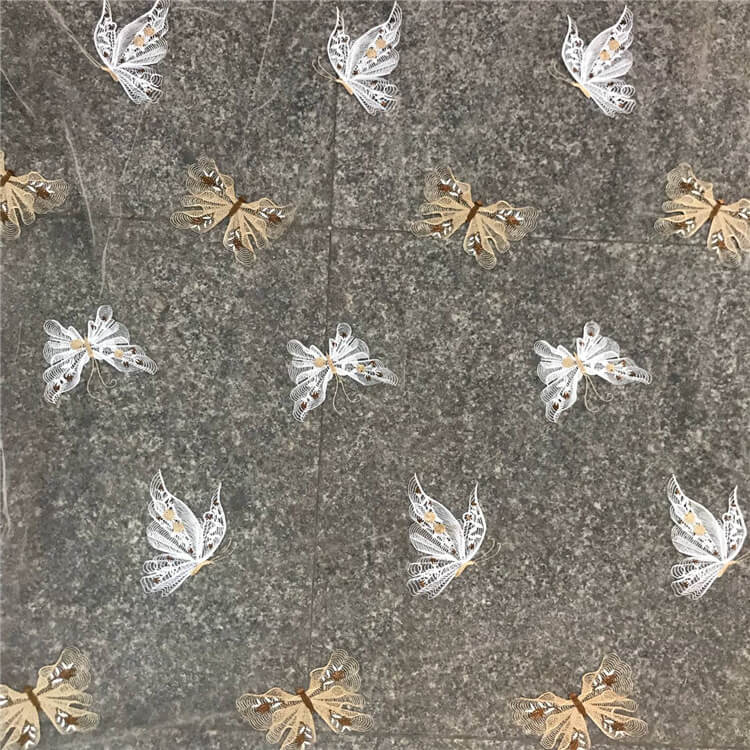 Embroidered Fabric Butterfly Evening Polyester for Women's Wear Wholes 4